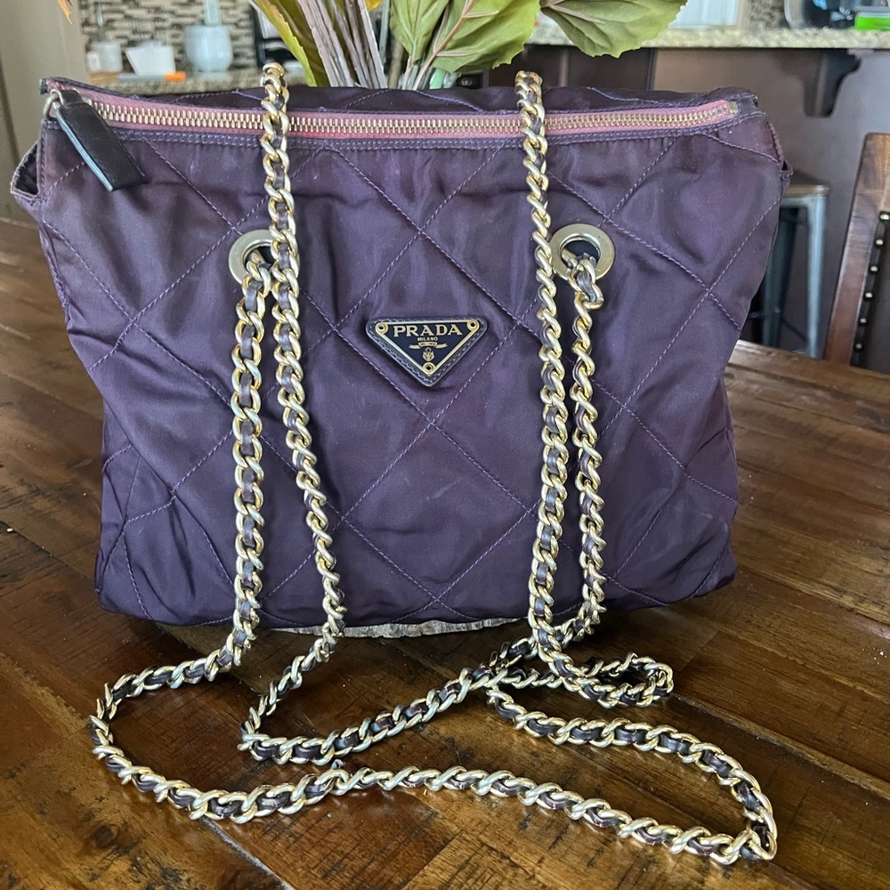 Prada Plum Chain Shoulder Bag